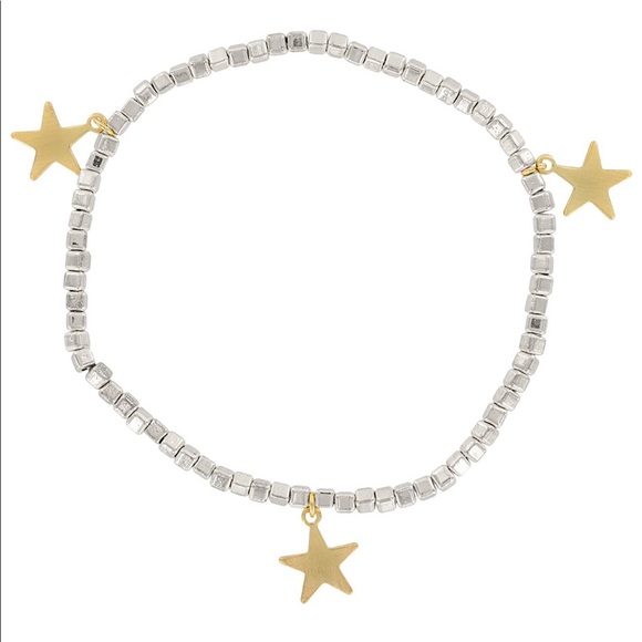 Silver beaded Star charm stretch bracelet set (3) - Picture 3 of 4